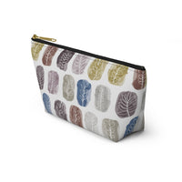 Watercolor Leaf Stamp Accessory Pouch w T-bottom in Purple